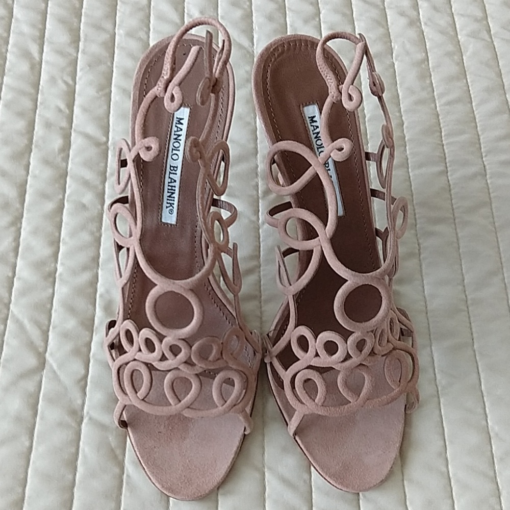 Manolo Blahnik "Gori" Suede Sandals - Picture 2 of 6